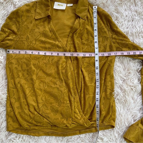 Maeve Yellow Long Sleeve Wrap Blouse - Picture 7 of 13